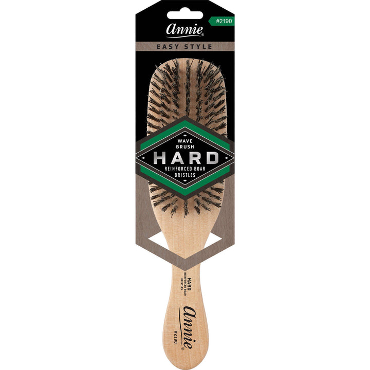 Annie Easy Style Hard Wave Brush Boar & Nylon Bristle, 1 Count, Light Brown