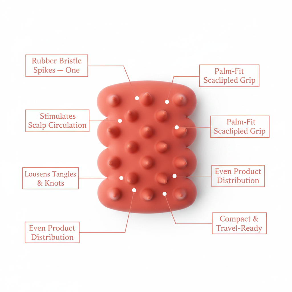 Annie Effortless Detangler Scalp Massage Brush, 1 Count, Orange