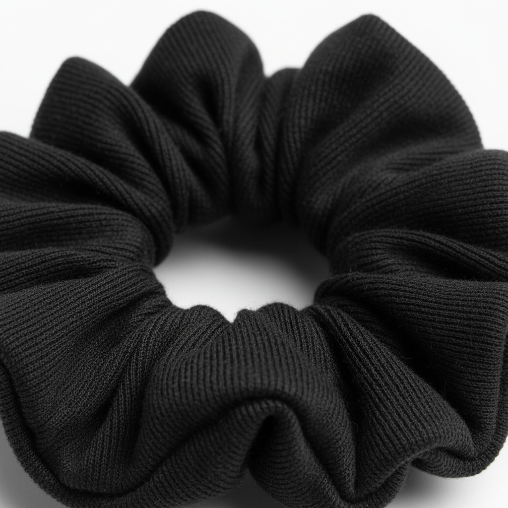 Annie Elastic Fabric Hair Scrunchies, 3 Count, Black