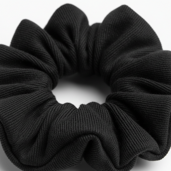 Annie Elastic Fabric Hair Scrunchies, 3 Count, Black