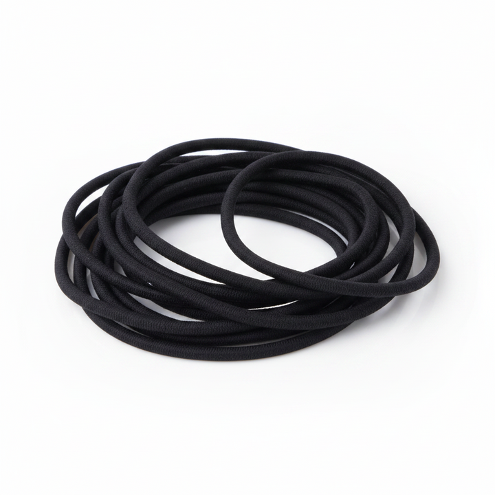 Annie Elastic Hair Ponytailers 10.5 Inch, 16 Count, Black