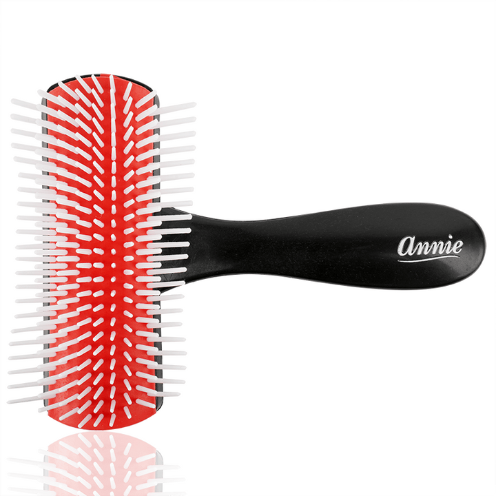 Annie Ergo Detangling Brush 9 Row, 1 Count, Black & Red