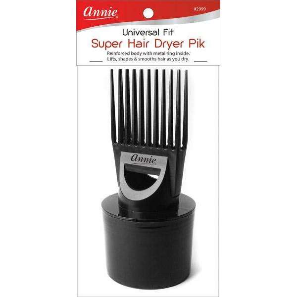 Annie Extra Super Hair Dryer Pik Attachment, 1 Count, Black