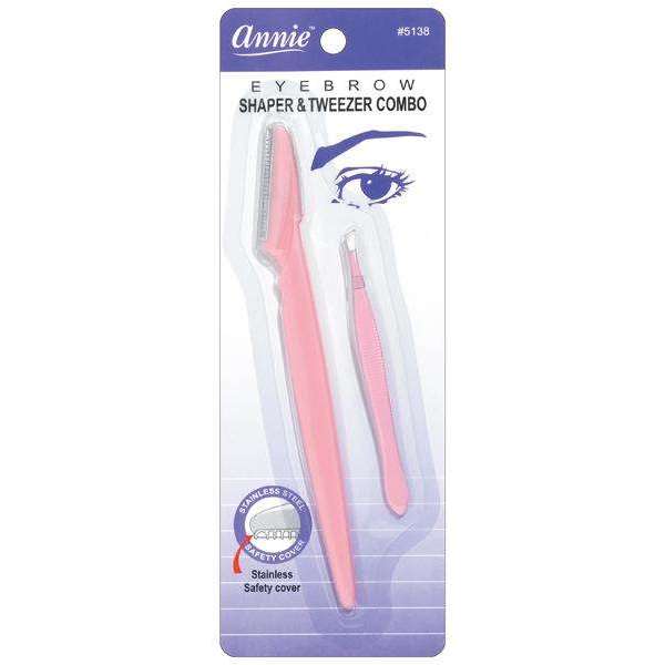 Annie Eyebrow Shaper And Tweezer Comb, 2 Piece Set, Assorted Color