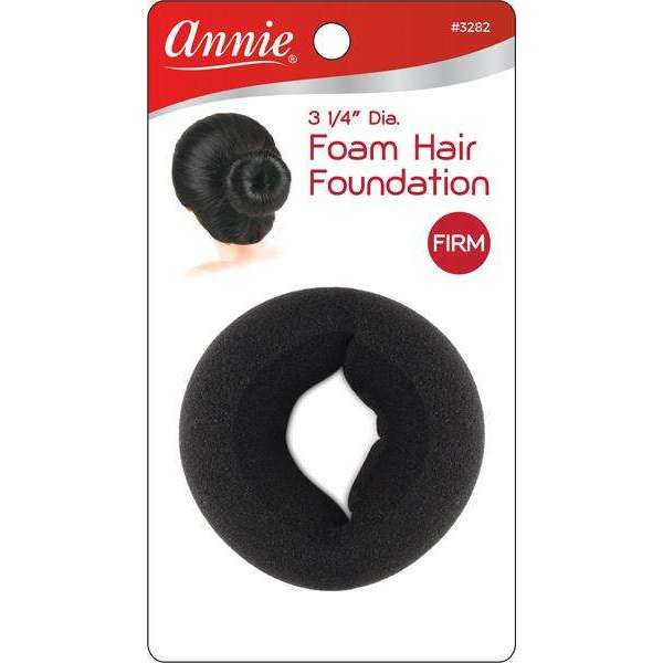 Annie Foam Hair Bun 3 1/4 Inch, 1 Count, Black