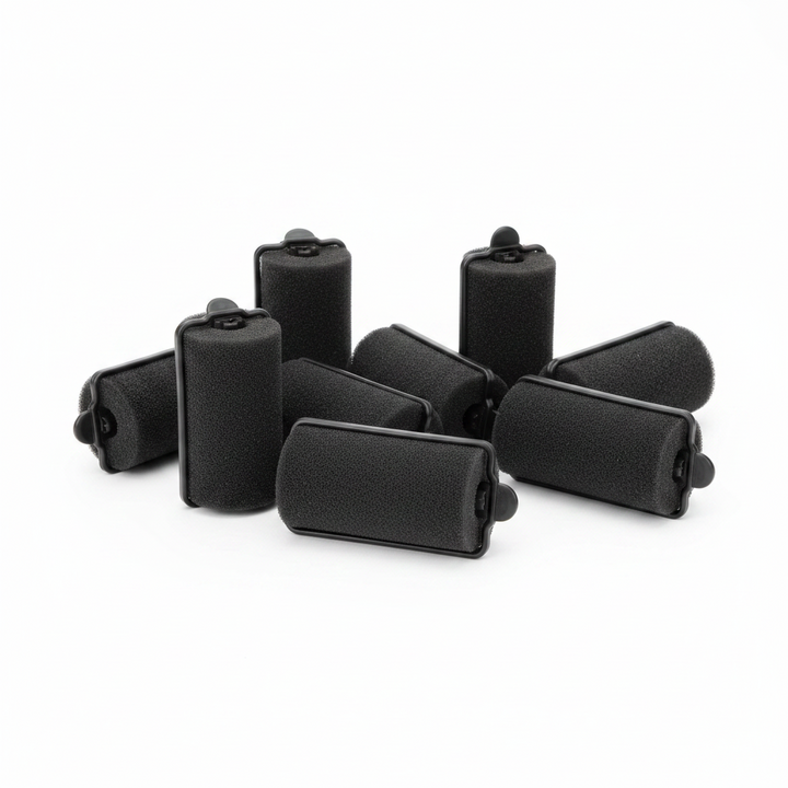 Annie Foam Hair Rollers 1 1/4 Inch X-Large, 8 Count, Black
