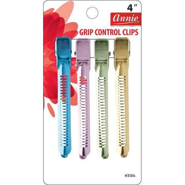 Annie Grip Control Metal Hair Clips 4 Inch, 4 Count, Assorted Color