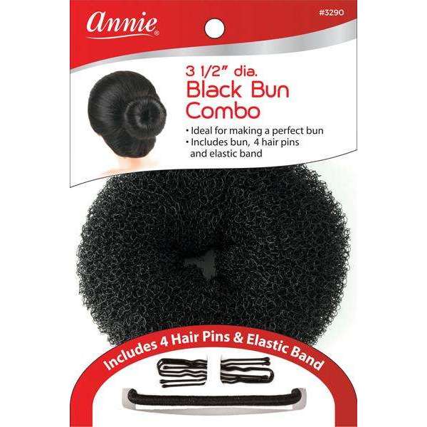 Annie Hair Bun Kit 3.5 Inch, 1 Count, Black