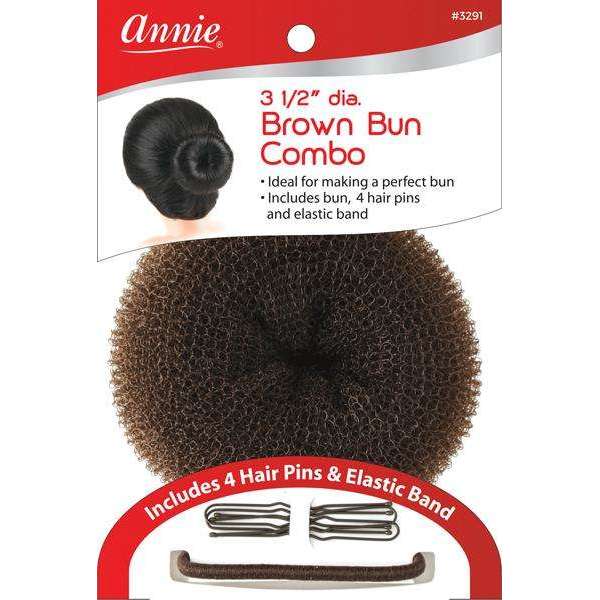 Annie Hair Bun Kit 3 1/2 Inch, 1 Count, Brown