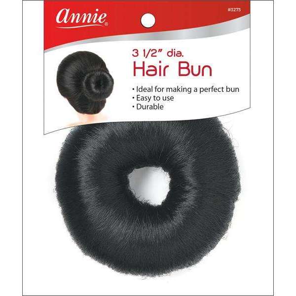 Annie Hair Bun Donut 3.5 Inch, 1 Count, Black