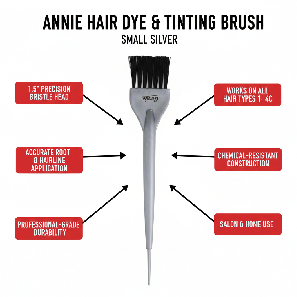 Annie Hair Dye & Tinting Brush Small, 1 Count, Silver
