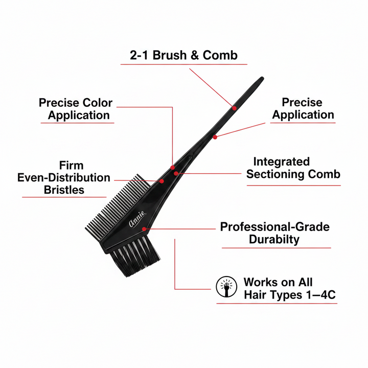 Annie Hair Dye & Tinting Brush With Comb, 1 Count, Black