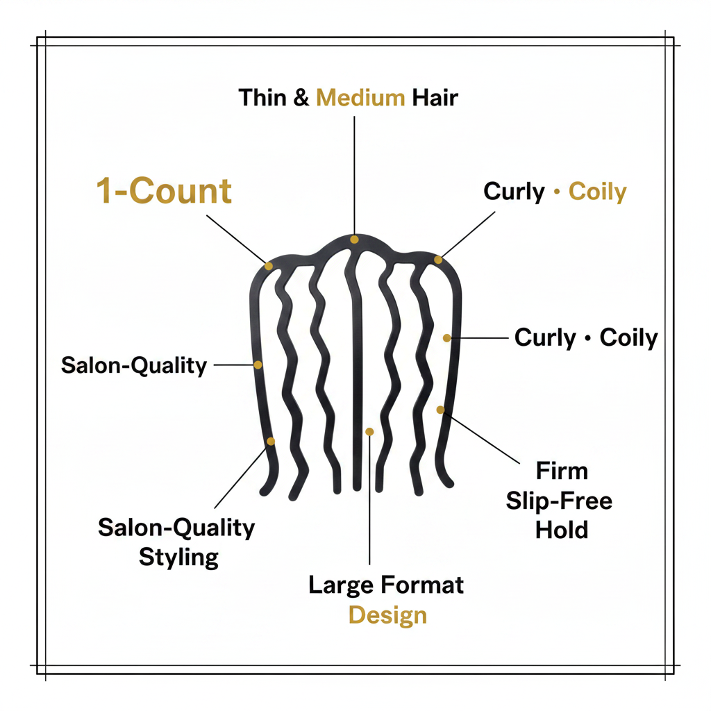 Annie Hair Fork Pin Large, 1 Count, Black
