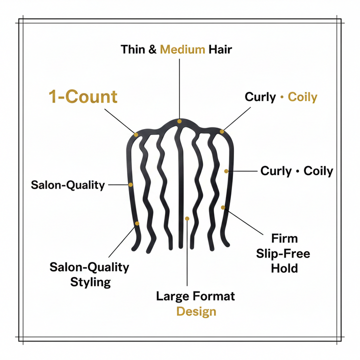 Annie Hair Fork Pin Large, 1 Count, Black