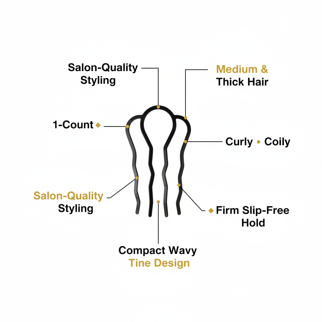 Annie Hair Fork Pin Small, 1 Count, Black
