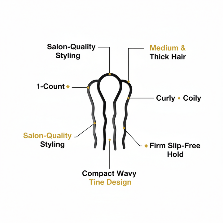 Annie Hair Fork Pin Small, 1 Count, Black