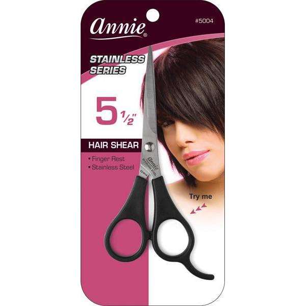 Annie Stainless Steel Hair Shears 5.5 Inch, 1 Count, Black