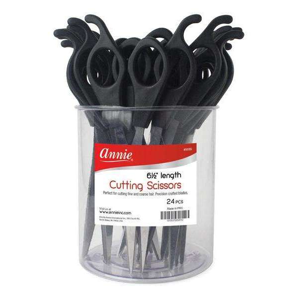 Annie Hair Shears 6.5 Inch, 24 Count, Black