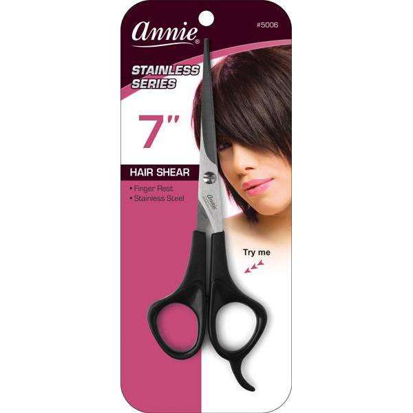 Annie Stainless Steel Hair Shears 7 Inch, 1 Count, Black