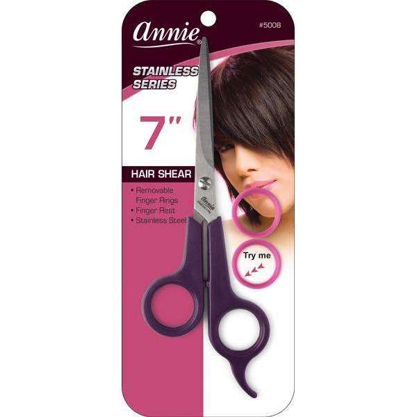 Annie Stainless Steel Hair Shears 7 Inch, 1 Count, Purple
