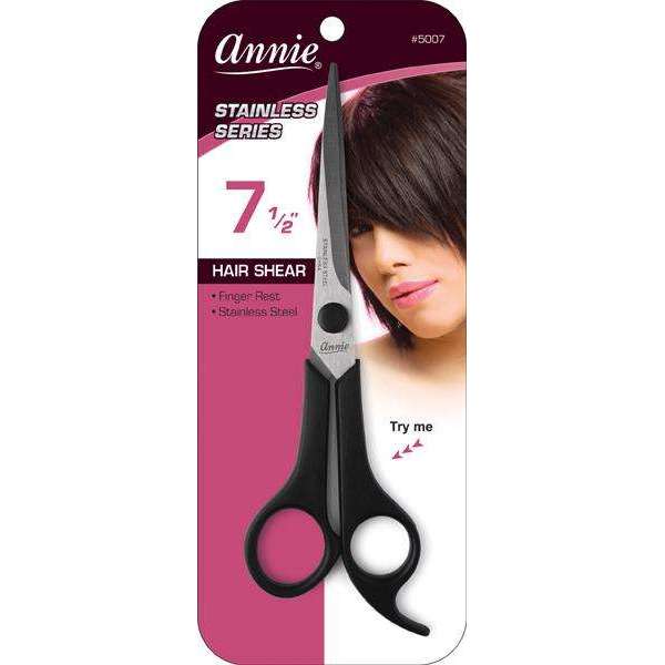 Annie Stainless Steel Hair Shears 7.5 Inch, 1 Count, Black