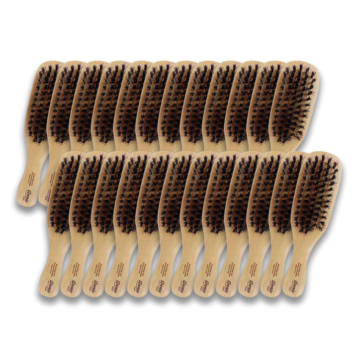 Annie Hard Mini Wave Brush Display, 24 Count Boar & Nylon Bristle, Light Brown