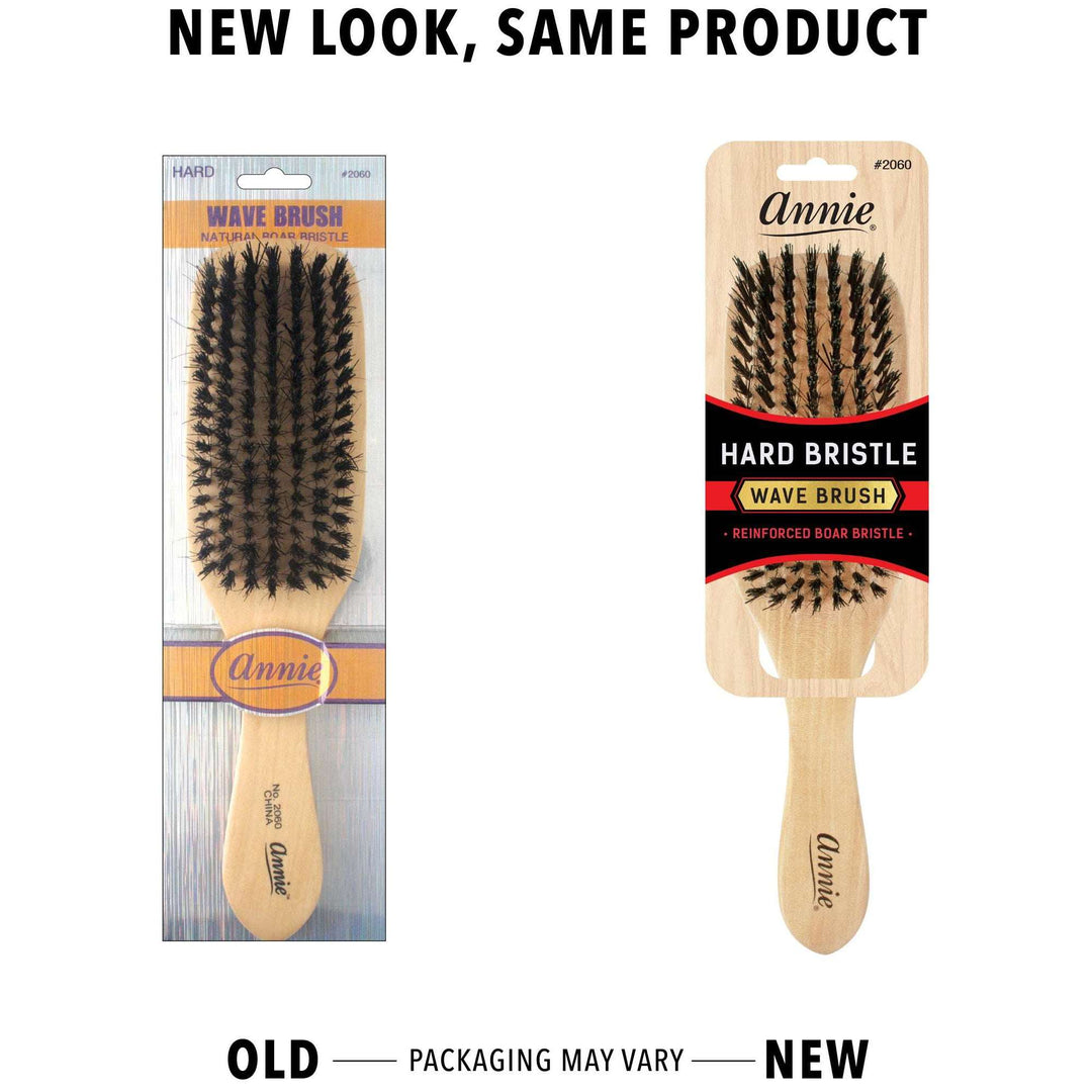 Annie Hard Boar & Nylon Bristle Wave Brush, 1 Count, Light Brown