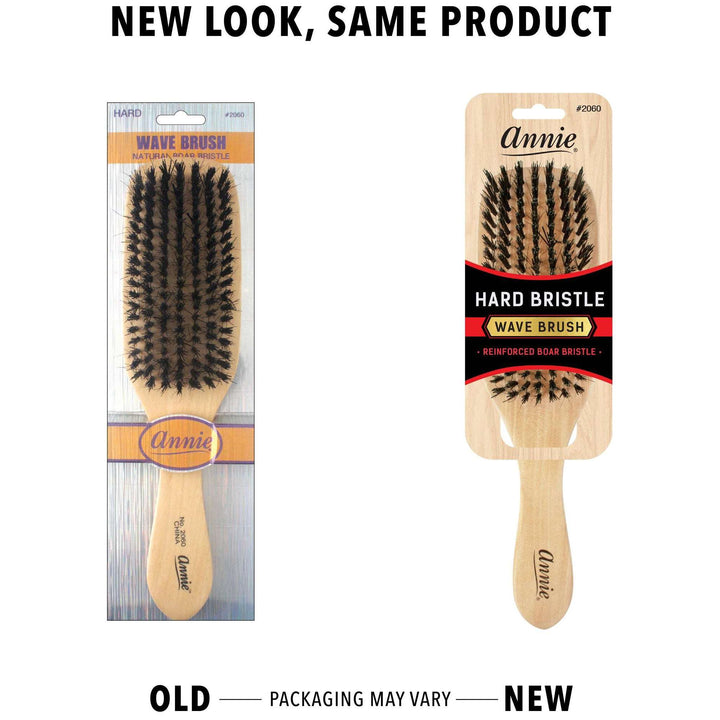Annie Hard Boar & Nylon Bristle Wave Brush, 1 Count, Light Brown