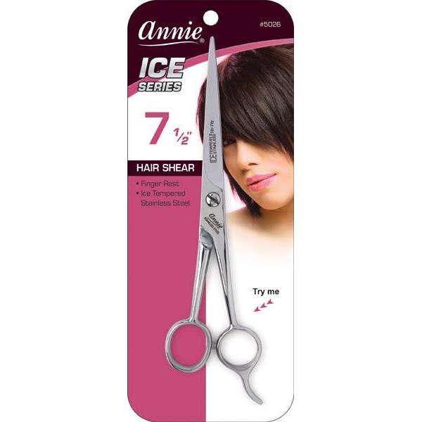Annie Ice Tempered Stainless Steel Hair Shears 7.5 Inch, 1 Count, Silver