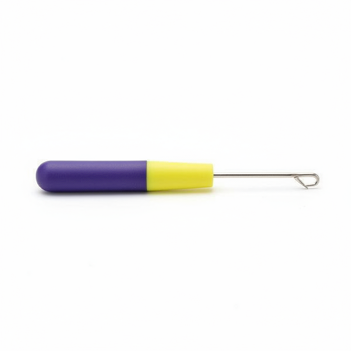Annie Jumbo Latch Hook Hair Weaving Tool 6mm, 1 Count, Yellow & Purple
