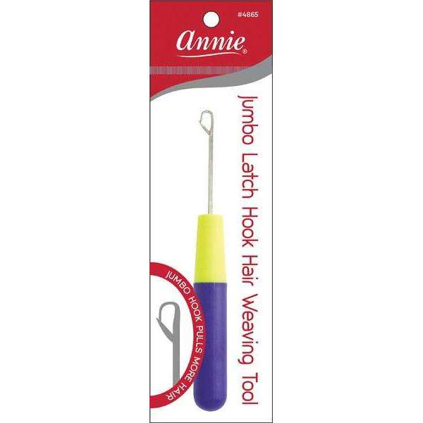 Annie Jumbo Latch Hook Hair Weaving Tool 6mm, 1 Count, Yellow & Purple