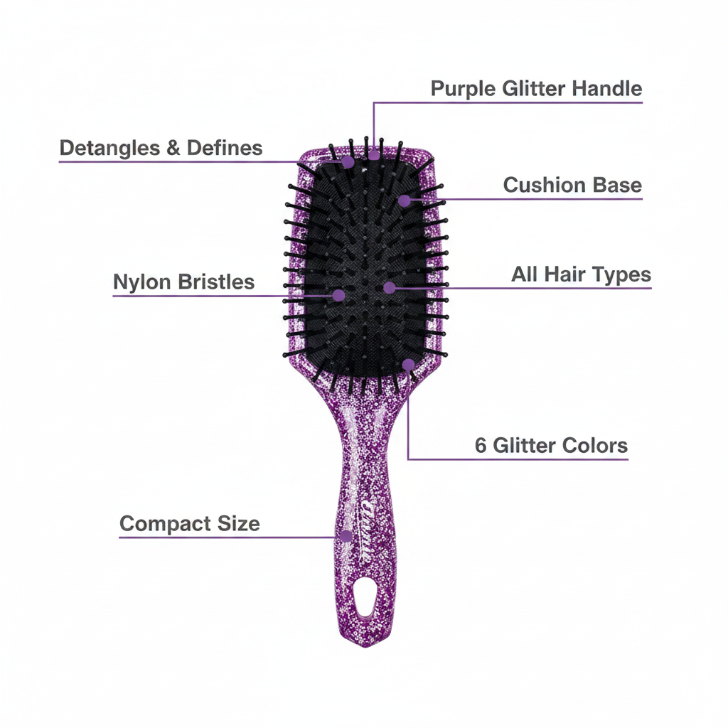 Annie Luminous Paddle Brush Small, 1 Count, Assorted Colors