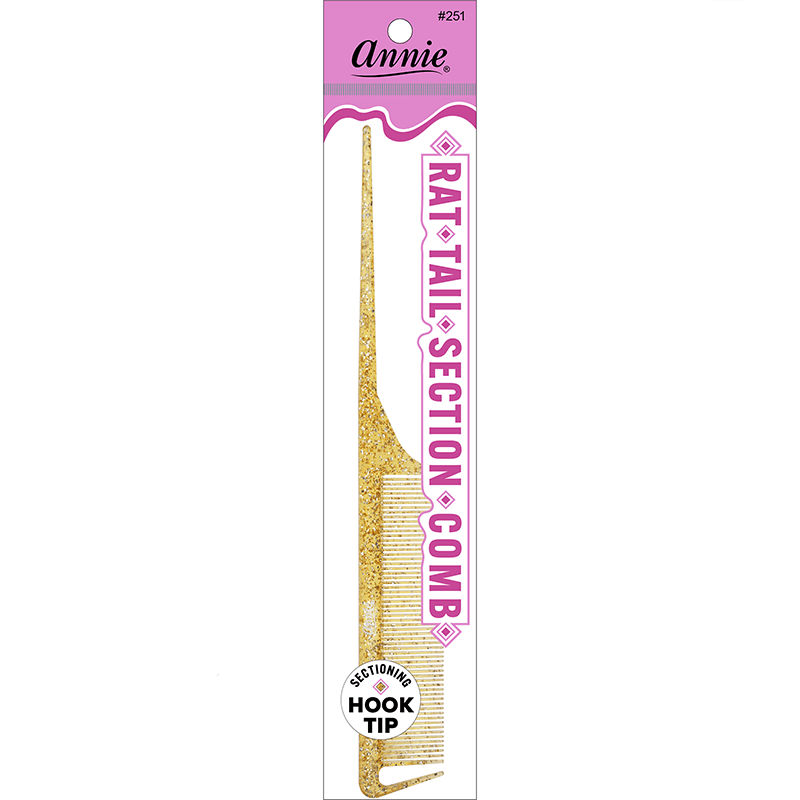 Annie Luminous Rat Tail Section Comb Asst Colors