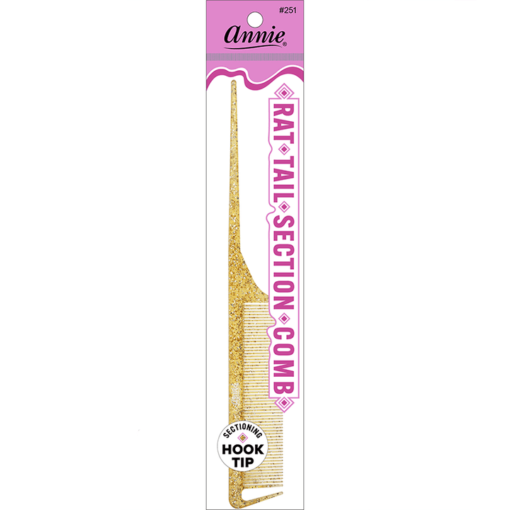 Annie Luminous Rat Tail Section Comb Asst Colors