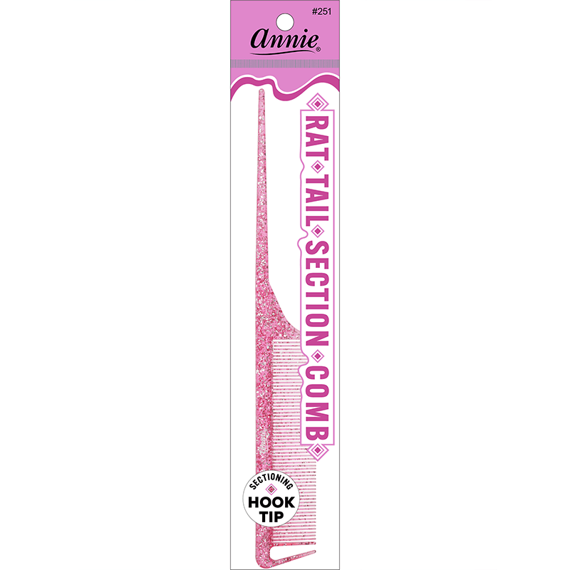 Annie Luminous Rat Tail Section Comb Asst Colors