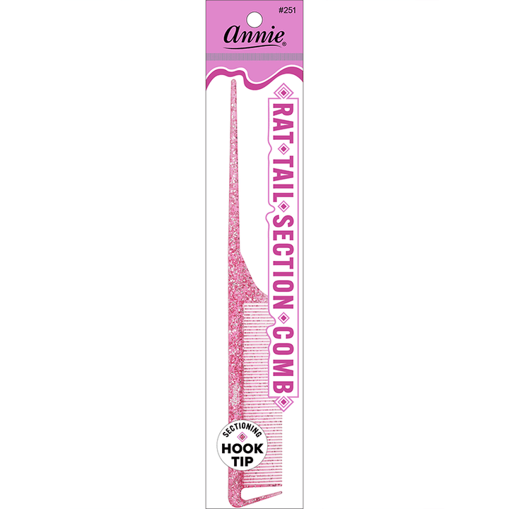 Annie Luminous Rat Tail Section Comb Asst Colors