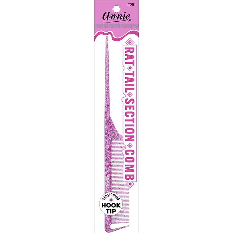 Annie Luminous Rat Tail Section Comb Asst Colors