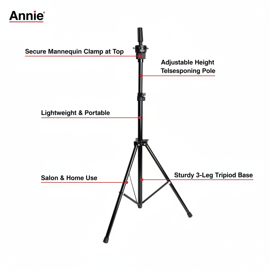 Annie Basic Mannequin Tripod, 1 Count, Black
