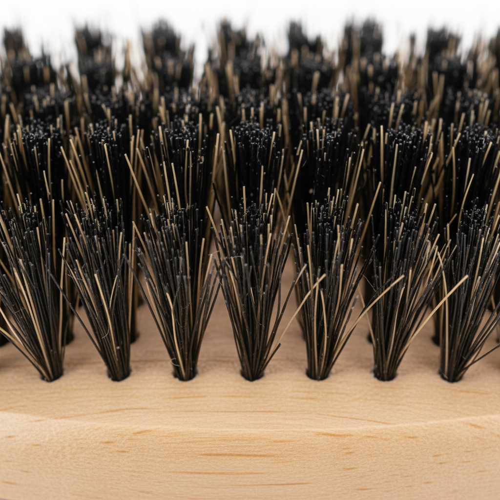 Annie Medium Wooden Wave Brush, Boar & Nylon Bristle, Light Brown