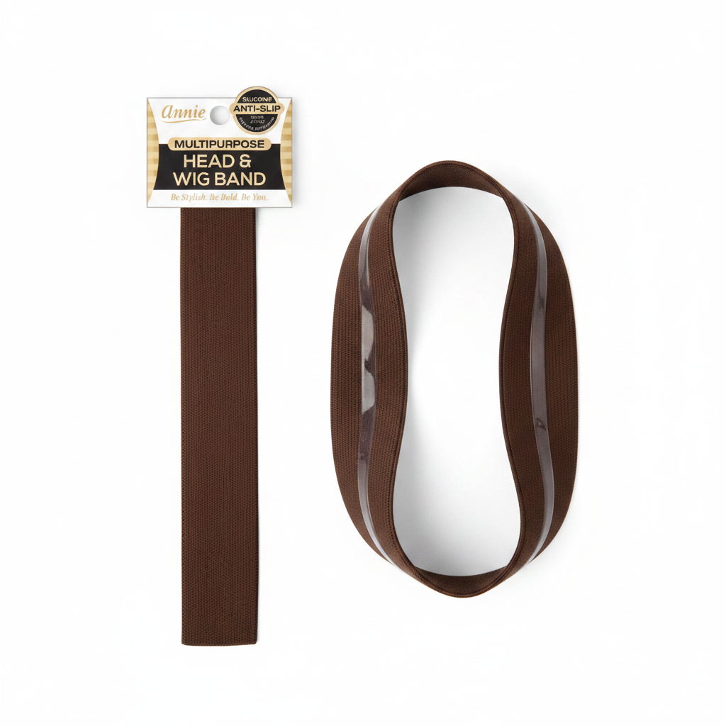Annie Non-Slip Head and Wig Band 3cm, 1 Count, Dark Brown