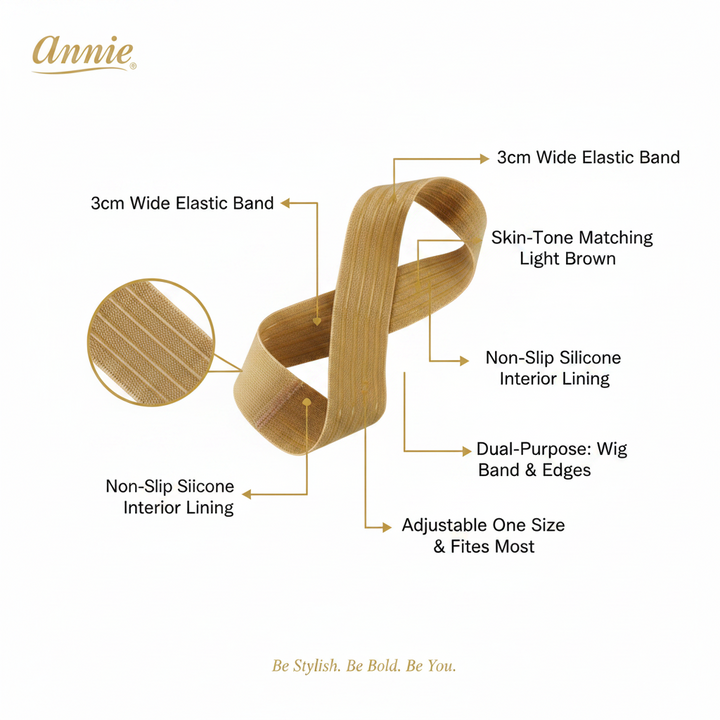 Annie Non-Slip Head and Wig Band 3cm, 1 Count, Assorted Color