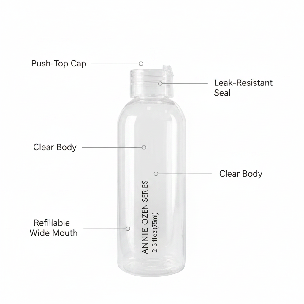 Annie Ozen Series Push Top Travel Bottle 2.5Oz
