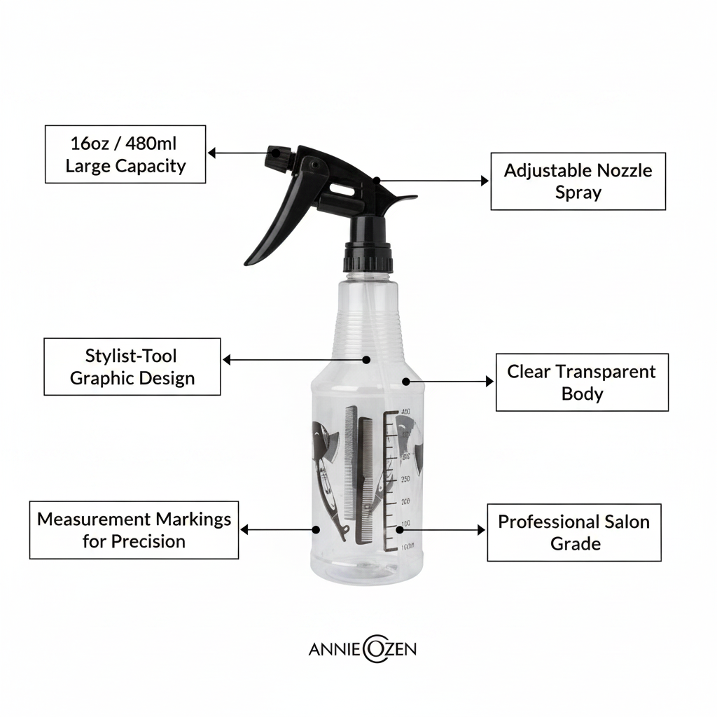 Ozen Series Professional Spray Bottle 16oz, 1 Count, Clear