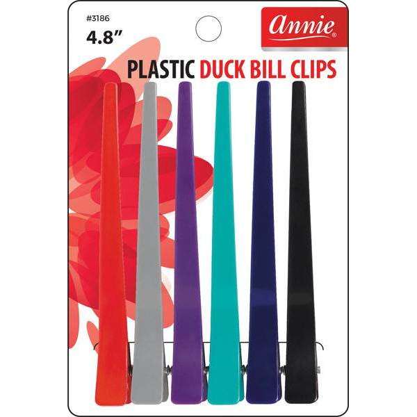 Annie Duck Bill Hair Clips 4.8 Inch, 6 Count, Assorted Colors