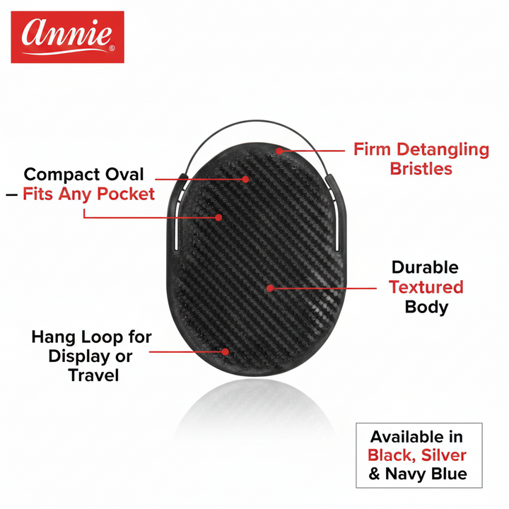Annie Pocket Hair Brush Display, 12 Count. Assorted Colors