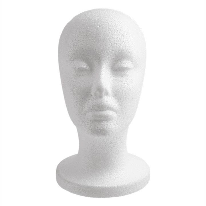 Annie Polystyrene Foam Wig Head Tall 10.5 Inch, 1 Count, White