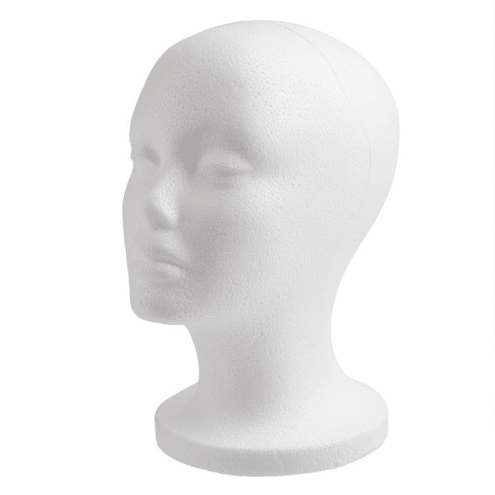 Annie Polystyrene Foam Wig Head Tall 10.5 Inch, 1 Count, White