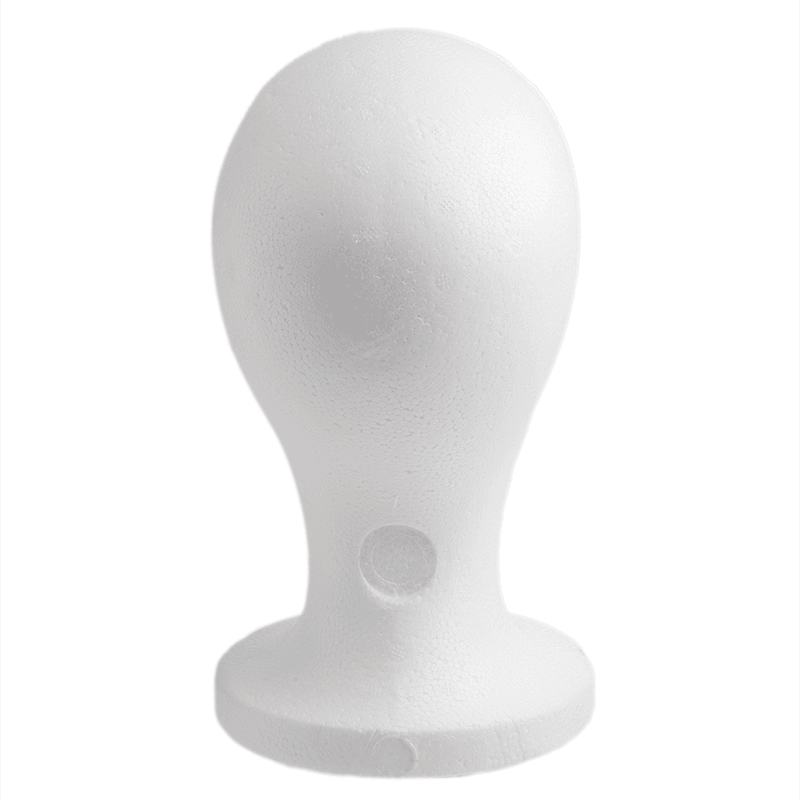 Annie Polystyrene Foam Wig Head Tall 10.5 Inch, 1 Count, White