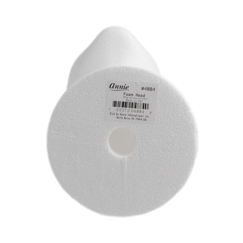 Annie Polystyrene Foam Wig Head Tall 10.5 Inch, 1 Count, White