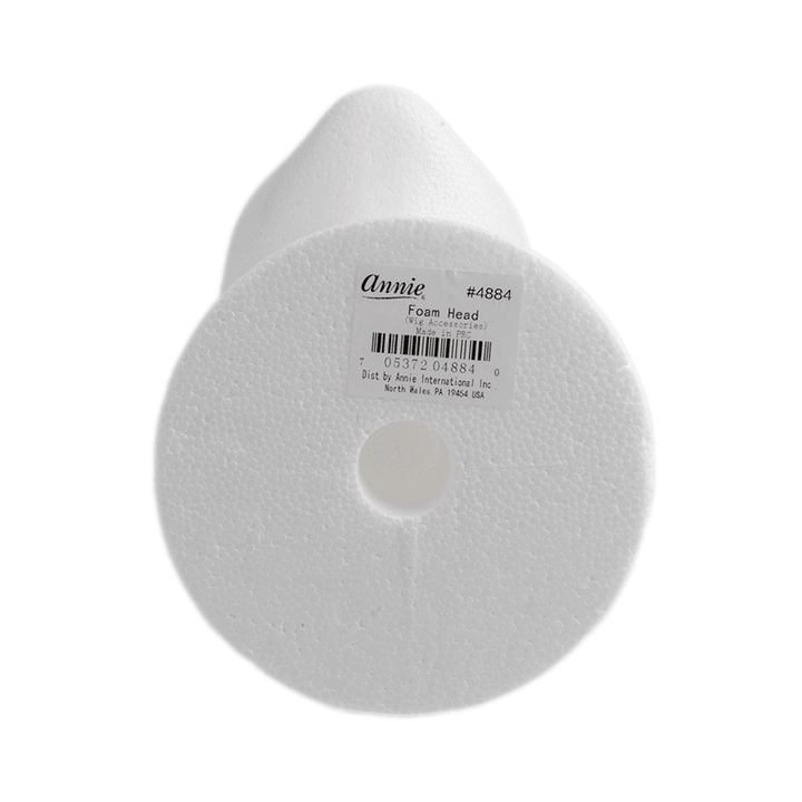 Annie Polystyrene Foam Wig Head Tall 10.5 Inch, 1 Count, White